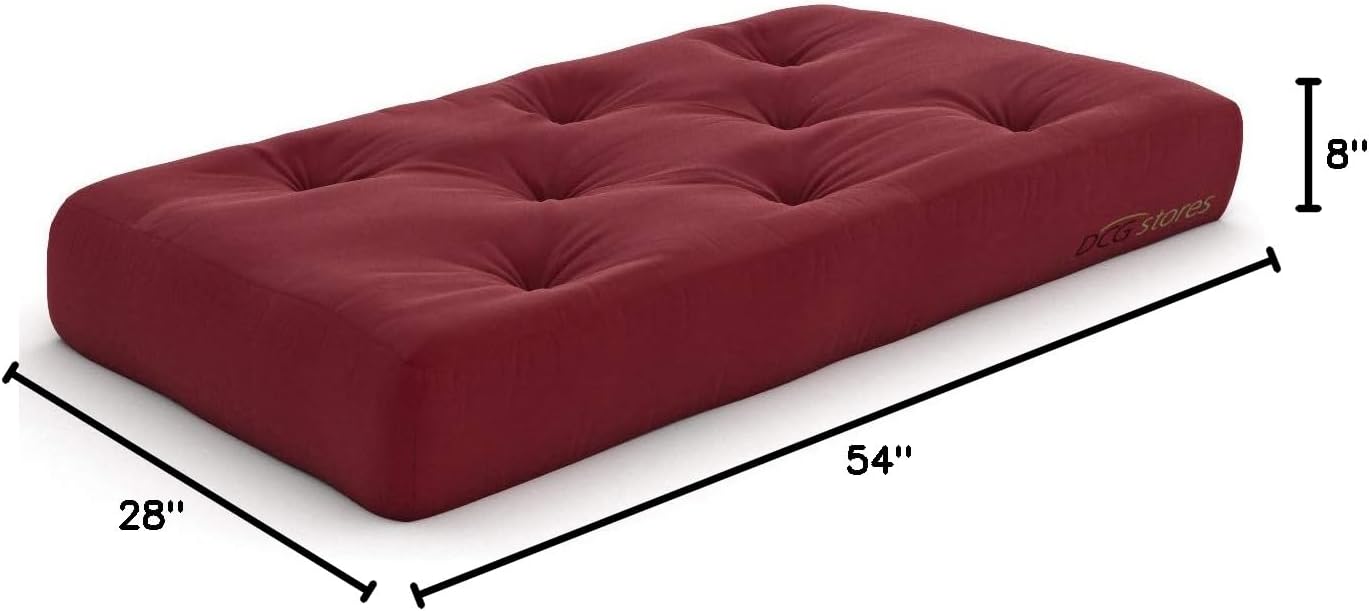 Nirvana Futons Plush, Comfortable 8-Inch Full Futon Mattress, Microfiber Fudge - Made in USA