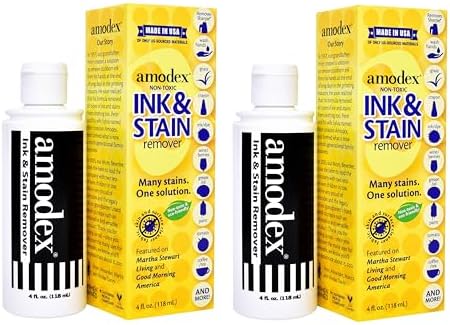 Amodex Ink and Stain Remover Unique Soap Liquid Formula 4 fl oz Bottle