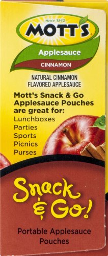 Mott's Cinnamon Applesauce, 3.2 oz clear pouches, 12 count