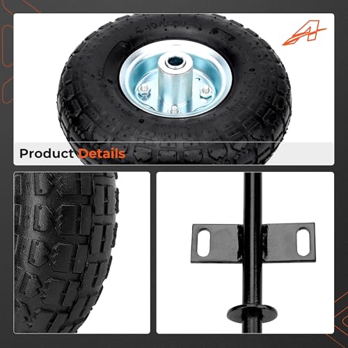 10-Inch Pneumatic Tires Generator Wheel Kit (4 PCS) Compatible with Harbor Freight Predator 6500 8750 9000 Watts, Heavy Duty All-Terrain Cart Wheels