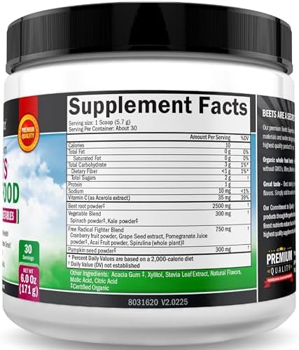 Beet Root Powder - Beets Superfood Supplement with Vitamin C - 30 Servings
