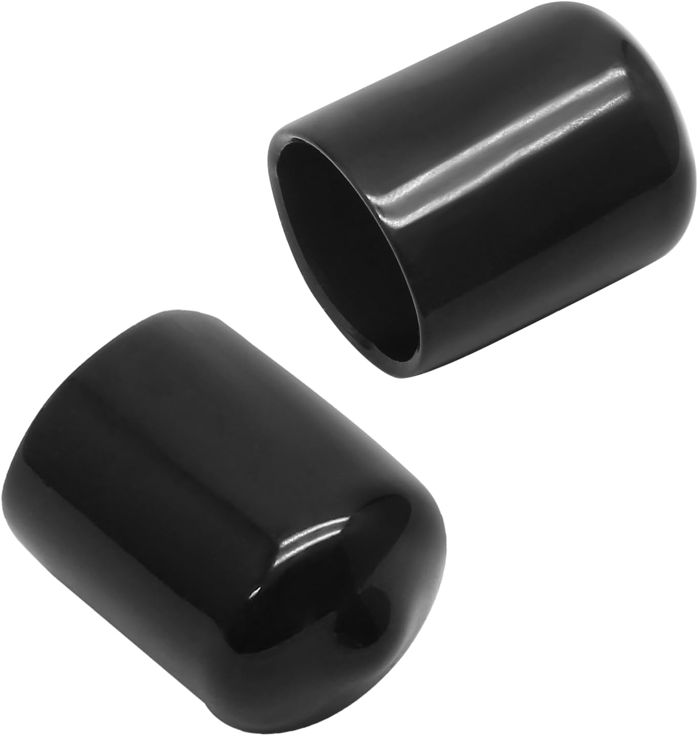 Bonsicoky 12Pcs Round Rubber End Caps 5/8" (16mm) ID, Black