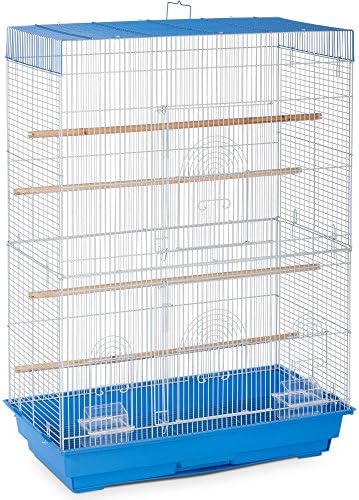 Prevue Pet Products Tall Flight Bird Cage - Blue & White | Stand Alone Large Metal Birdcage for Parakeets, Cockatiels, Conures, Lovebirds, Finches, and Canaries