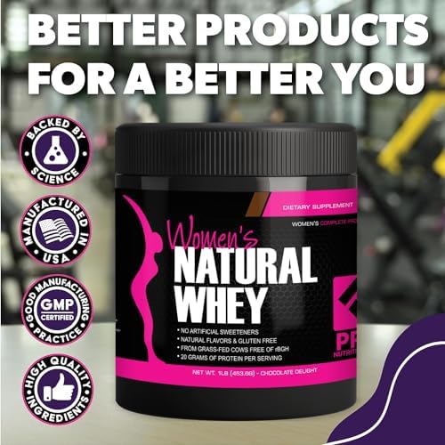 Whey Protein Powder for Women - Supports Lean Muscle Mass - Low Carb - Gluten Free - Grass Fed and Rbgh Hormone Free Whey Protein Chocolate Powder