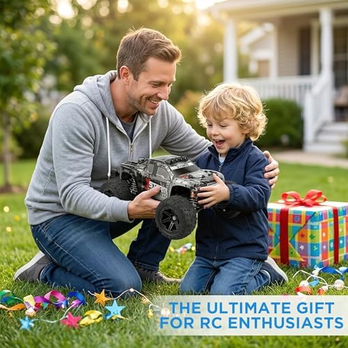 V3 1/14 Fast RC Cars for Adults, 4x4 Offroad Waterproof Monster Truck | 40+ mph High Speed Remote Control Drift Buggy Car , Electric Powered All Terrain Truggy with 2S Battery for Snow Sand