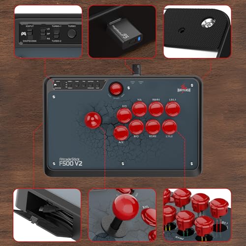 MAYFLASH F500 Arcade FightStick PS5 Fighting Stick joystick and MAGICBOOTS-S5 Bundle Compatible with PS5, Xbox Series S/X, PS4, PS3, Xbox One