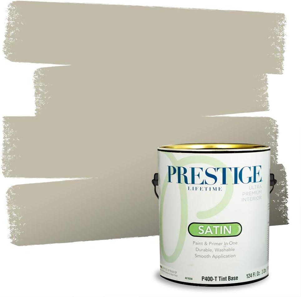 PRESTIGE Paints Exterior Paint and Primer In One, 1-Gallon, Satin, Comparable Match of Sherwin Williams* Ripe Olive*