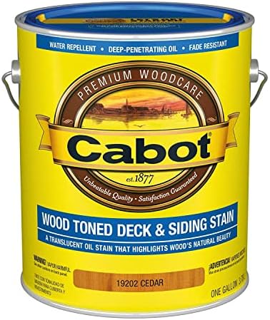 Cabot Wood Toned Stain + Sealer, Low VOC Exterior Natural Wood Stain, Cedar, Gallon