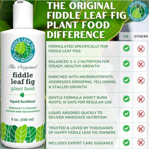 Fiddle Leaf Fig Plant Food, 3-1-2 NPK Liquid Fertilizer for Ficus, 8 oz