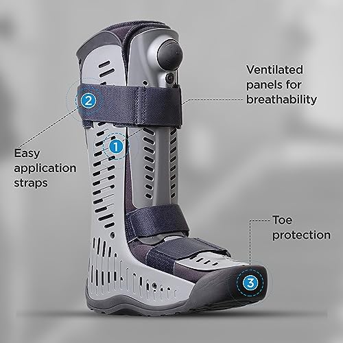 Ossur Rebound Air Walker Boot with Compression Adjustable Comfortable Straps & Air Pump Rocker Bottom | For Ankle Sprains, Stable Fractures, Tendon Sprains & Post-Operative Rehab | (Low Top, Small)