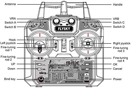 GoolRC Flysky FS-i6X 2.4GHz 10CH AFHDS 2A RC Transmitter Controller with FS-iA10B Receiver for RC Drone Airplane Helicopter