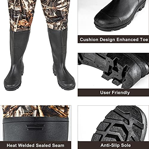 Night Cat Fishing Waders for Men Women Waterproof Hunting Chest Wader with Bootfoot Belt Breathable Lightweight Size 6 to 14
