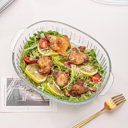 M MCIRCO 4-Piece Glass Casserole Baking Dish, Set of 2 Casseroles With Glass Lids, 1.9 Qt and 3 Qt | Baking Pans for Lasagna