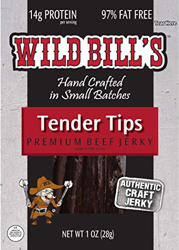 Wild Bill's Hickory Smoked Beef Jerky Strips, 30 Ct, 15 Oz | Keto, Low-Carb And High-Protein, Made In The USA, USDA Inspected, Marinated In Soy Sauce, Garlic, Black Pepper, Chewy Texture