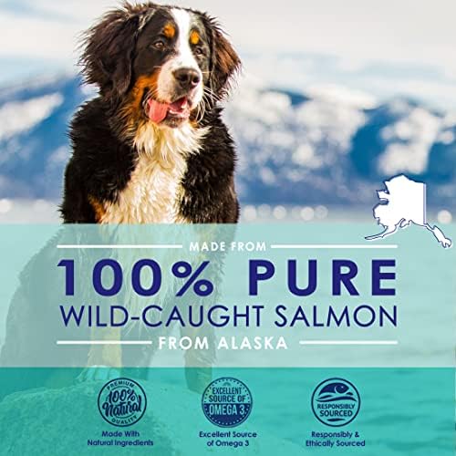 Pure Wild Alaskan Salmon Oil for Dogs, Omega 3 Fish Oil Supplement for Healthy Skin & Shiny Coat, Prevents Itchy Skin, Skin Allergies & Shedding