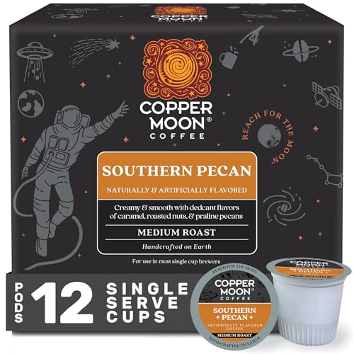 Copper Moon K-Cup Coffee Pods, Medium Roast, Hawaiian Hazelnut, 12 Count | 12 Count, Flavored Coffee, Vegan, Allergen Free, Non-GMO, Kosher, Small Batch Roasted, Compatible with Keurig K Cup Brewers