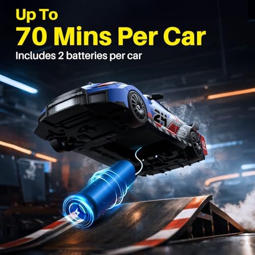 Geyiie 2 Pack RC Drift Cars for Kids, Complete 2-Player Racing Set | 1:24 Scale, LED Lights, 4 Batteries, Drift and Grip tires