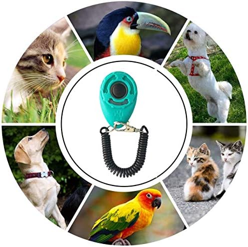 Dog Training Clicker with Wrist Strap Durable Lightweight Easy to Use-2 Pack(Black+New Blue)