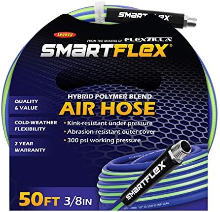 SmartFlex Air Hose, 3/8 in. x 50 ft., Hybrid, Blue - HSF3850BL2
