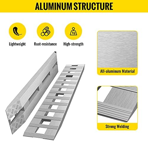 BestEquip 84x14 Inch Aluminum Ramps 6000LBS Capacity Car Trailer Truck ATV Ramps 1 Pair 2 Ramps