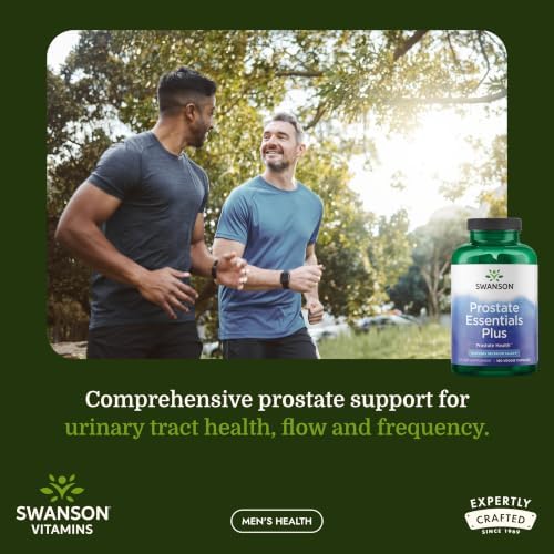 Swanson Prostate Essentials Plus Herbal Supplement for Men Over 40 Seeking Urinary and Prostate Health (180 Veggie Capsules)