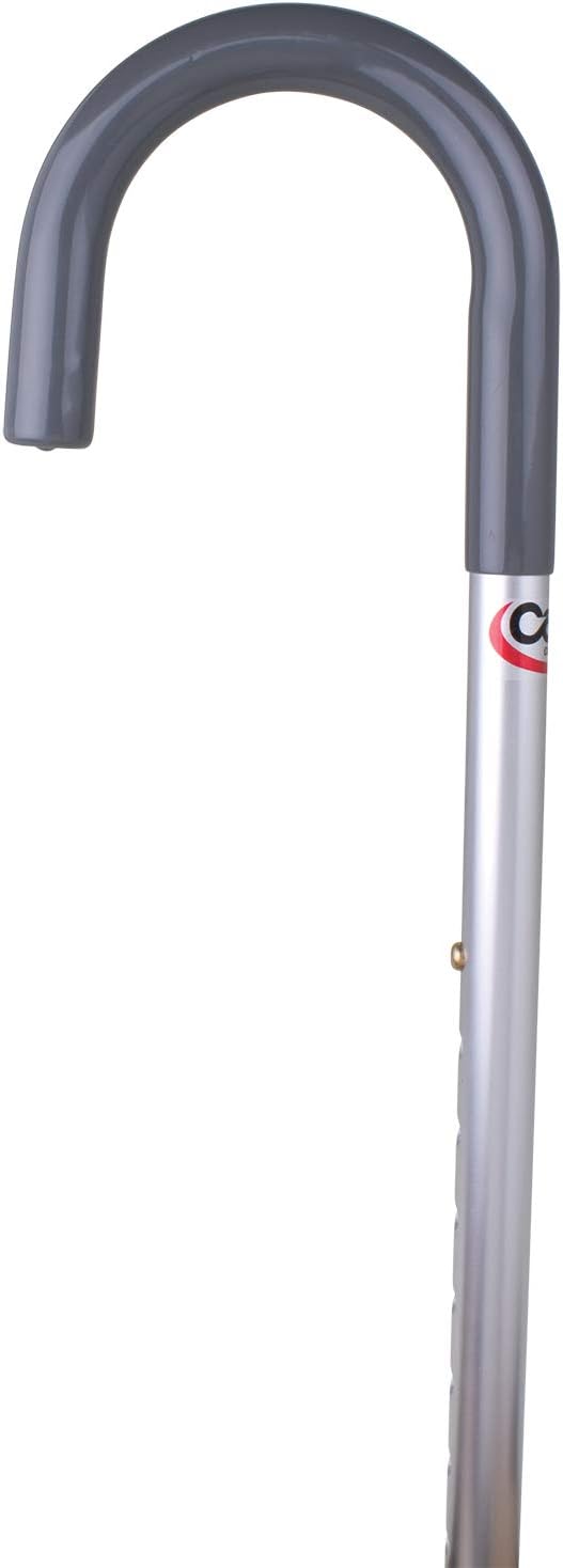 Carex Cane for Men - Men's Round Handle Silver Cane - Adjustable Walking Cane for Men