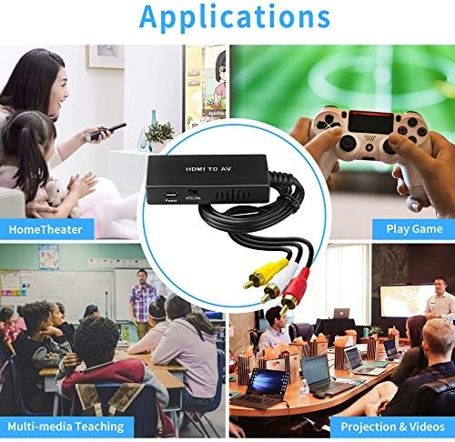 HDMI to RCA Converter, HDMI to AV for Apple TV, Roku, Fire Stick - Black