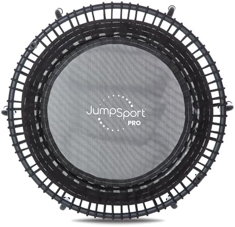 JumpSport 550 Workout Rebounder for Adults, 44" | PRO CE | Mini Exercise Fitness Trampoline Jumper with Cables | Black