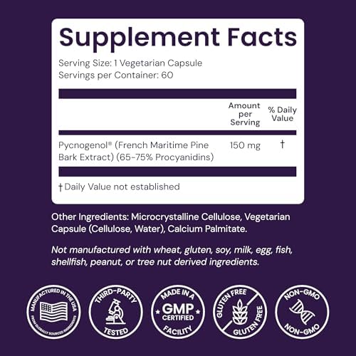 Healthy Origins Pycnogenol Pine Bark 150 mg, 60 Veggie Caps