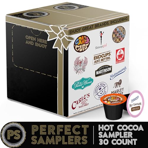 Perfect Samplers Hot Chocolate Single Serve Cups For Keurig K cup Brewers, Variety Pack Sampler, Cocoa, 30 Count