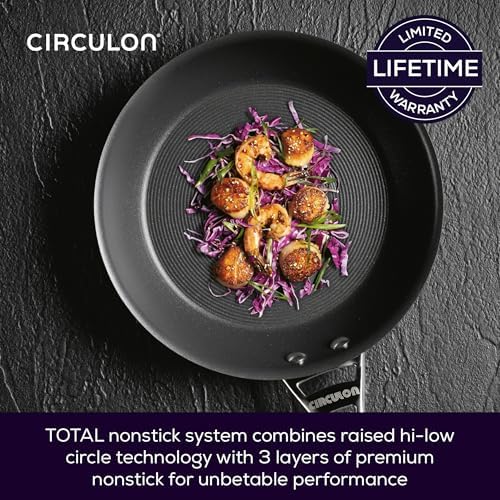 Circulon 80675 Infinite Frypan 20cm - Induction Non Stick Frying pan - Hard Anodized Aluminium Cookware, Black