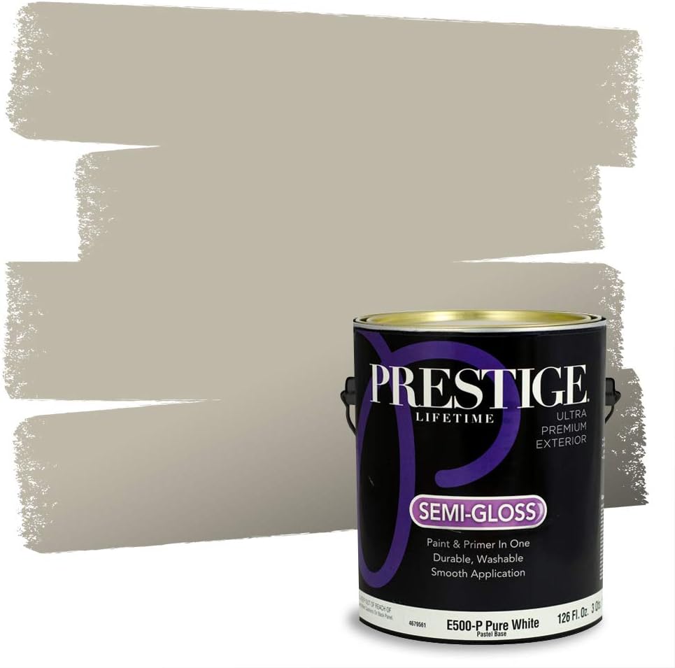 PRESTIGE Paints Exterior Paint and Primer In One, 1-Gallon, Satin, Comparable Match of Sherwin Williams* Ripe Olive*