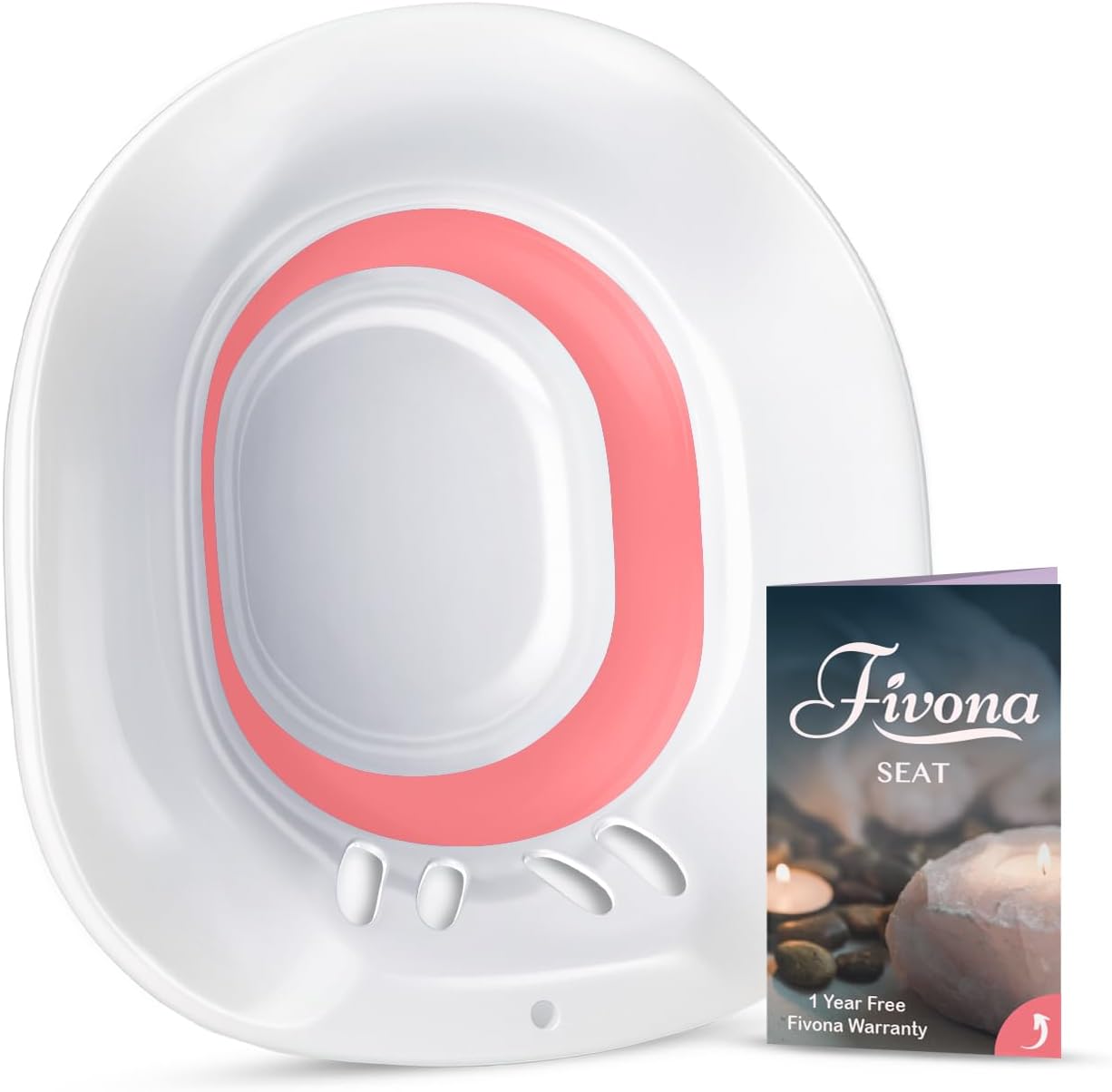 Fivona Sitz Bath for Toilet Seat Postpartum and Hemorrhoids Care - Yoni Steam Seat - Foldable Basin for Epsom Salt Soak - Portable Bidet BPA Free