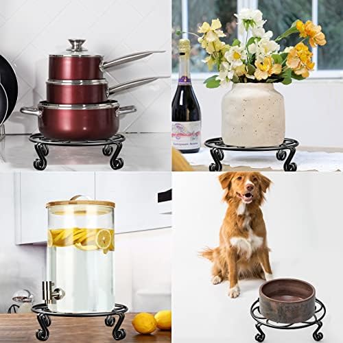 Yimobra 2 Pack Plant Stand for Flower Pot Heavy Duty Potted Holder Indoor Outdoor Metal Rustproof Iron Garden Container Round Supports Rack for