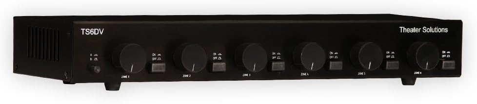 Theater Solutions TS6DV Dual Input 6 Zone Speaker Selector Box Volume Controls