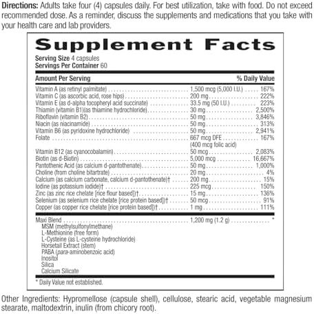 Country Life Maxi-Hair Plus 5000 mcg Biotin, 240 Vegetarian Capsules | Supports healthier-looking skin and strands plus strong nails from within