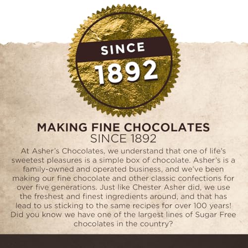 Asher's Chocolates, Sugar Free Bars, Diabetic Friendly, Small Batches of Kosher Chocolate, Family Owned Since 1892, Keto Chocolate (12 Bars