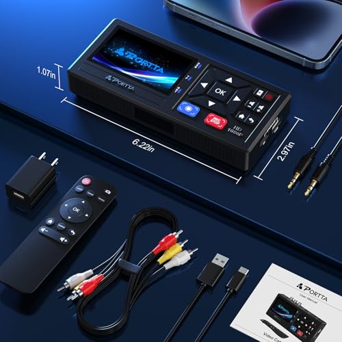 Portta VHS to Digital Converter, Video to Digital Recorder with Remote, Compatible with VHS, VCR, DVR, DVD, Hi8, Mini DV, Gaming Consoles (VCR