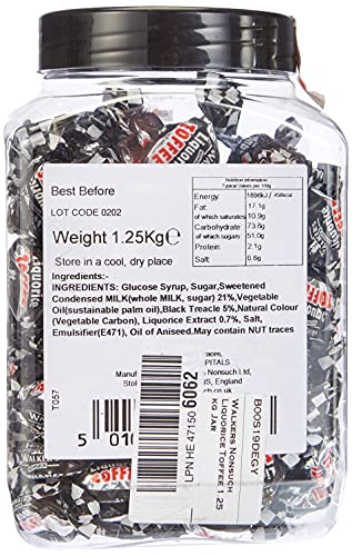 Walkers' Nonsuch Liquorice Toffees | with Condensed Milk & Black Treacle | Imported from the UK | Traditional British Candy | Old Fashioned Licorice Toffee | 44.09 Oz (1.25kg)