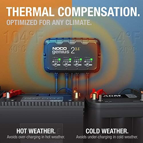 NOCO GENIUS2X4 6/12V 4-Bank Battery Charger, Trickle Charger & Maintainer