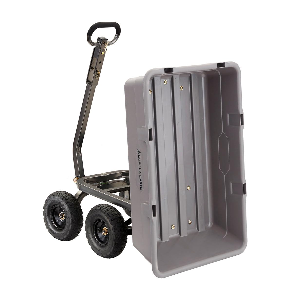 Gorilla Carts Poly Garden Dump Garden Cart with Easy to Assemble Steel Frame, Camping Wagon with Quick Release System, 1200 Pound Capacity, and 13 Inch Tires | 1,200-lb Capacity, 6 Cu Ft Tub Poly Dump Cart with Quick-Release Dump for Bigger Yard Cleanup…