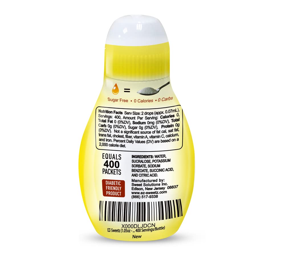 EZ-Sweetz (2 Pack 1.05oz - Liquid Sweetener 400 Servings/Bottle)