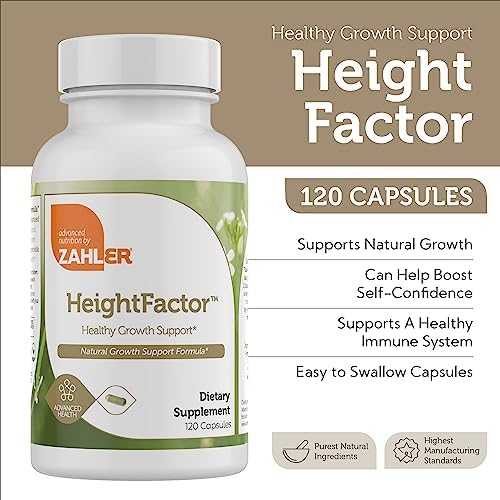 Zahler - Height Factor Healthy Growth Support Vitamin & Mineral Capsules (120 Count) - Kosher Height & Growth Supplement for Kids