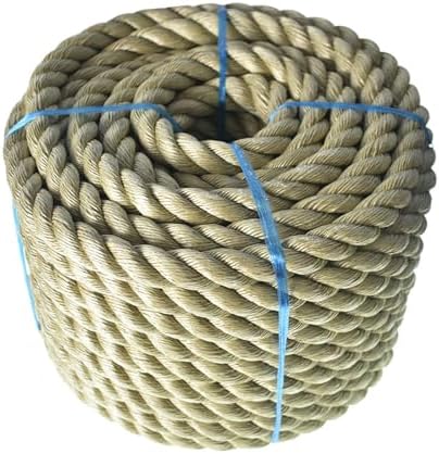 100 Feet 1 inch Diameter Twisted Manila Rope, Twisted 3 Strand, Polypropylene Rope for Indoor Outdoor Use for Landscaping, Tug of War