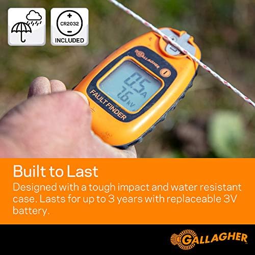 Gallagher Smartfix Fence Volt & Current Meter | Fault Finder for Electric Fencing | Digital Display with Directional Arrows | Measures Voltage
