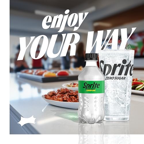 Sprite Zero Sugar Lemon-Lime Caffeine-Free Soda Bottles, 12 fl oz, 8 Pack | Naturally flavored soft drink, zero calories,