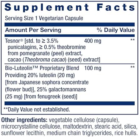 Life Extension Testosterone Elite, Testosterone Supplement, Male Health Support Supplement, Pomegranate, Cacao, Luteolin, Non-GMO, Gluten-Free