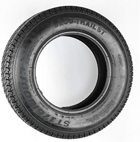 eCustomrim ST175/80D13 13 Inch DEEP TREAD Trailer Tire Load Range C | 6-Ply 1360 Lbs 175/80D13 175 80 13 Heavy Duty Equipment Utility Trailer Tire