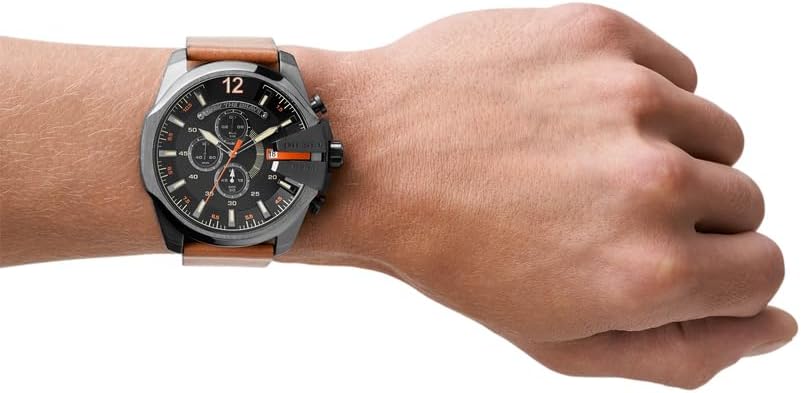 Diesel Mega Chief Watch for Men, Chronograph Men's Watch