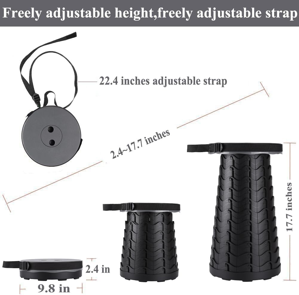 Fishboy Collapsible Stool for Adults, Portable Folding Camping Seat, 400lbs